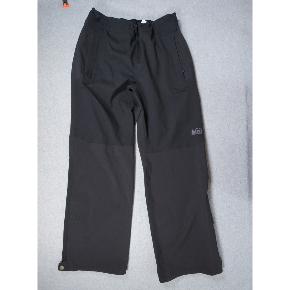 REI Pants Mens Medium Black Peak 2.5L Windbreaker Rain Waterproof Hiking Adult